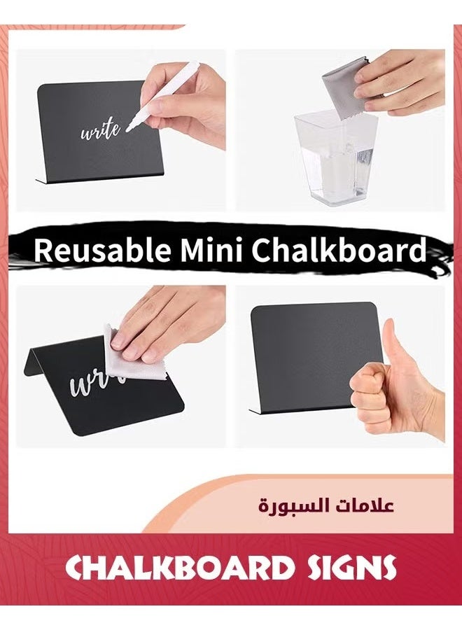 20 حزمة علامات اللوحة الصغيرة,علامات الجدول القابلة لإعادة الاستخدام والمحجزة مع 12 قلم للأغذية,علامات الأغذية لبوفيه الحزب,سهلة الكتابة والمسح,عرض بوفيه لوازم المطاعم,وضع البطاقات - Image 4